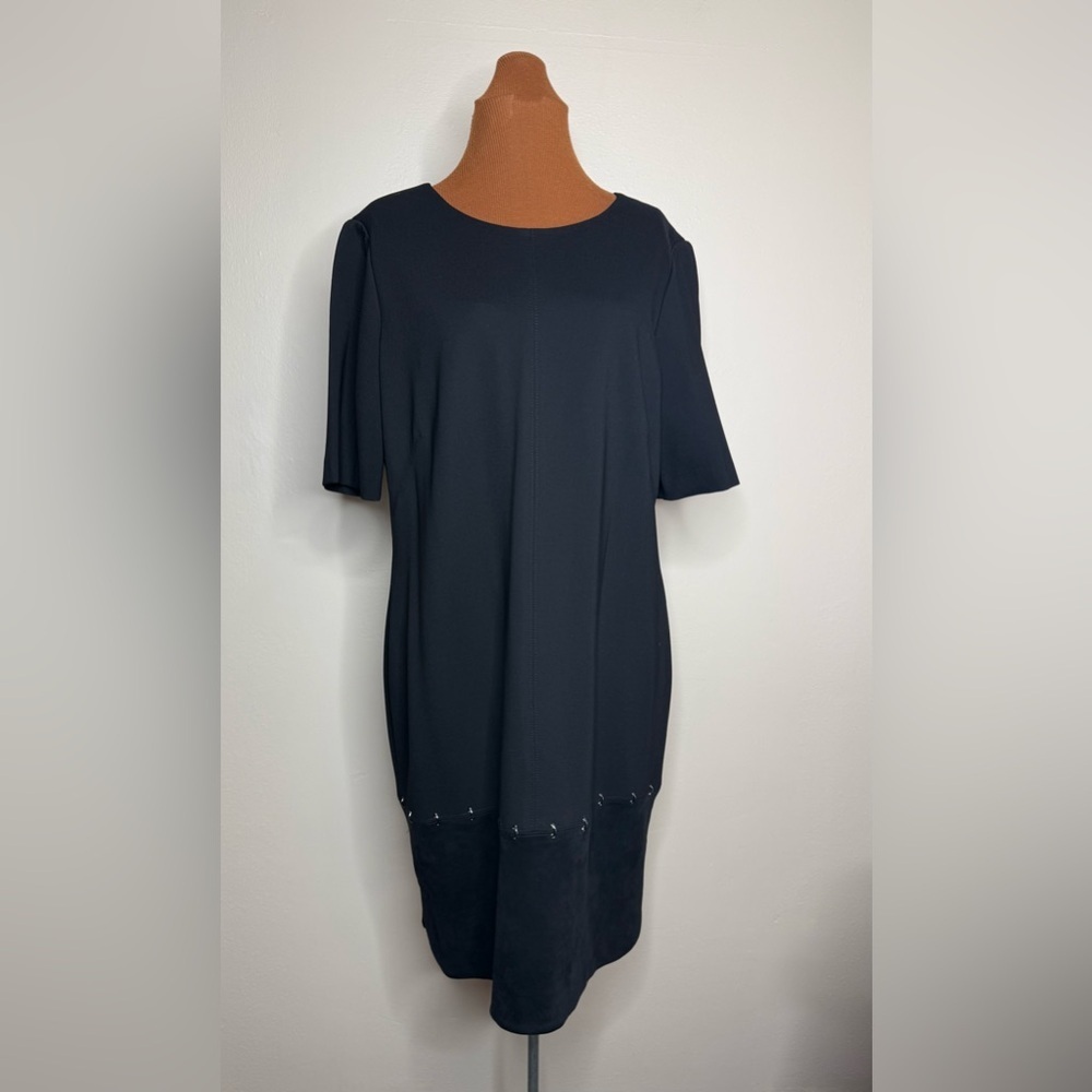 Antonio Melani Black Grommet Detail Short Sleeve Dress Size 14